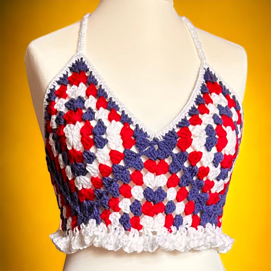 Handmade Crochet Granny Crop Top